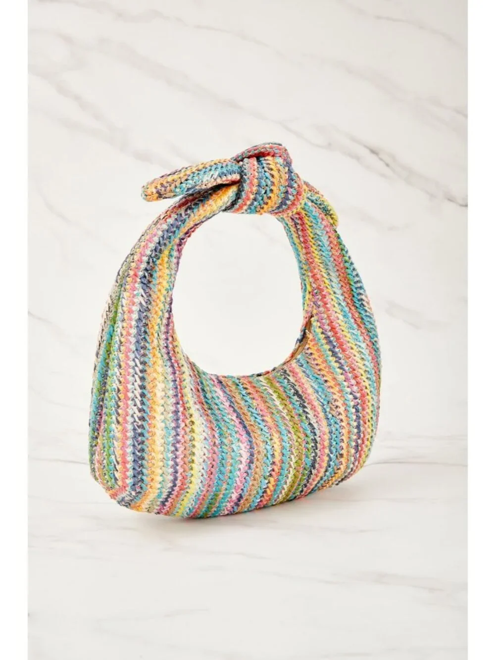 Women’s Rainbow4 Straw Woven Clutch Purse Crossbody Evening Wedding Handbag